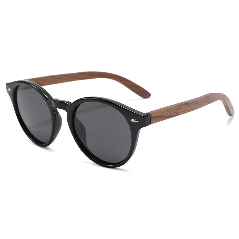 Black Round Sunglasses with UV Protection