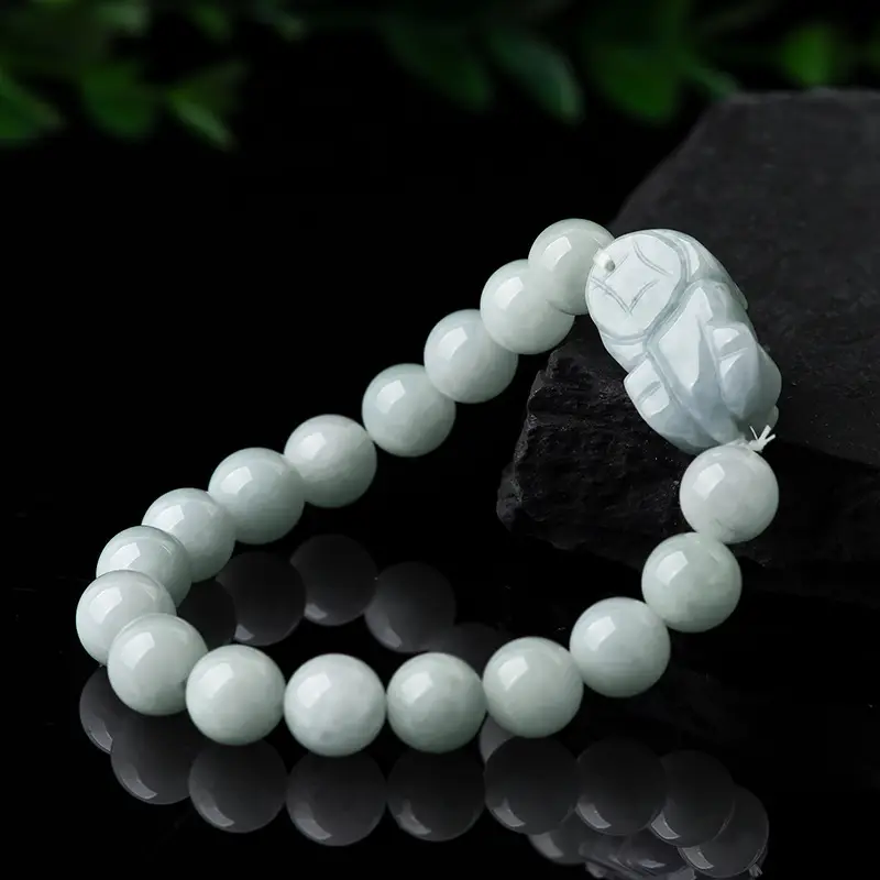 Ice Jade Bracelet with Flower Pendant for Women - Image 2