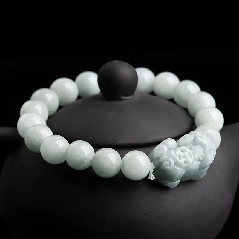 Ice Jade Bracelet with Flower Pendant for Women - Image 3