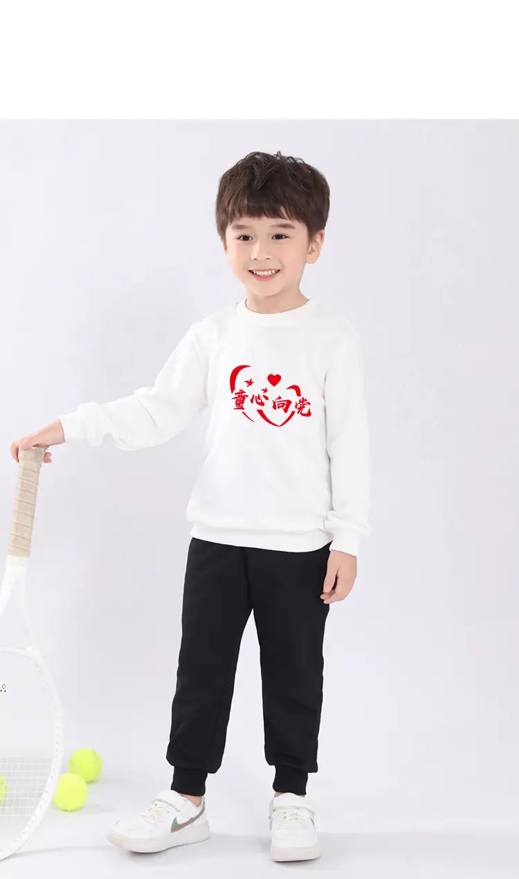 Pure White Fleece Lined Boys Sweatshirt — feature 16