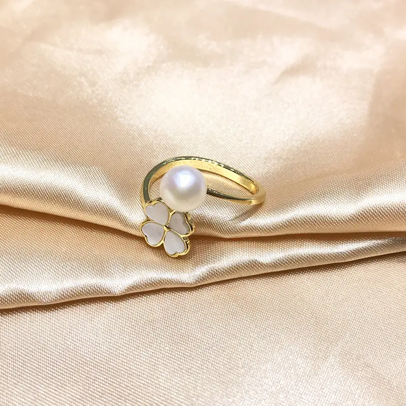 Pearl Flower Ring 7mm Gold Plated Steamed Freshwater - Image 5