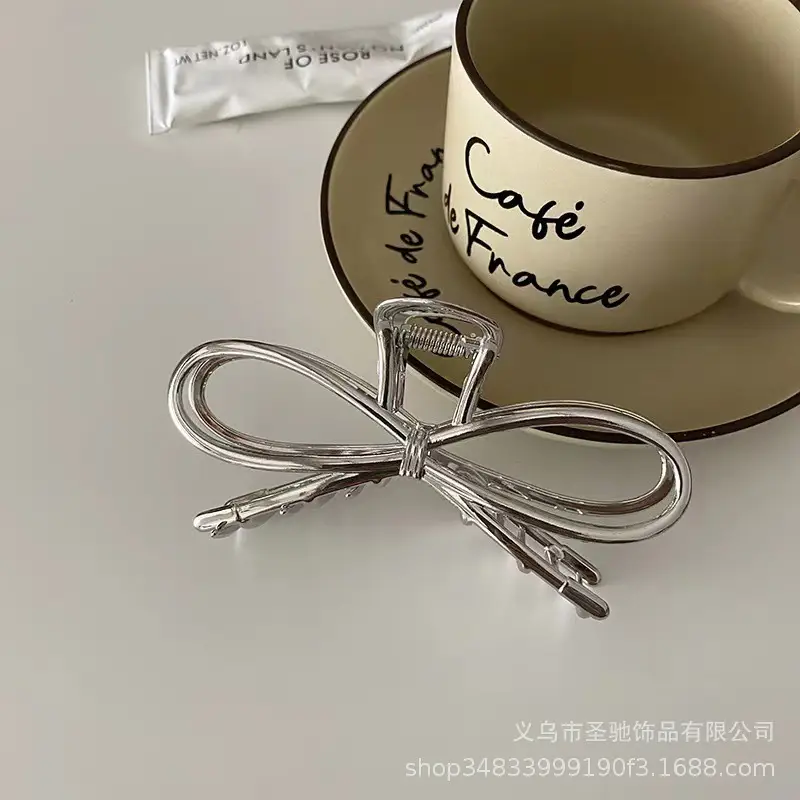 silver large bow tie