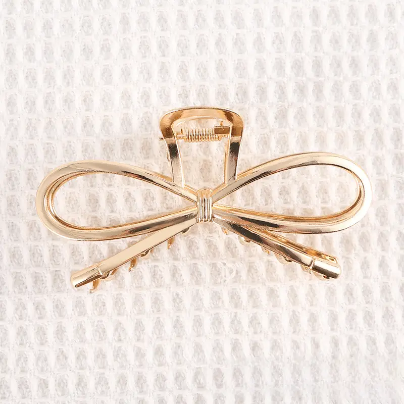 Gold Metal Hair Clip for Women Large Back Clip - Image 2