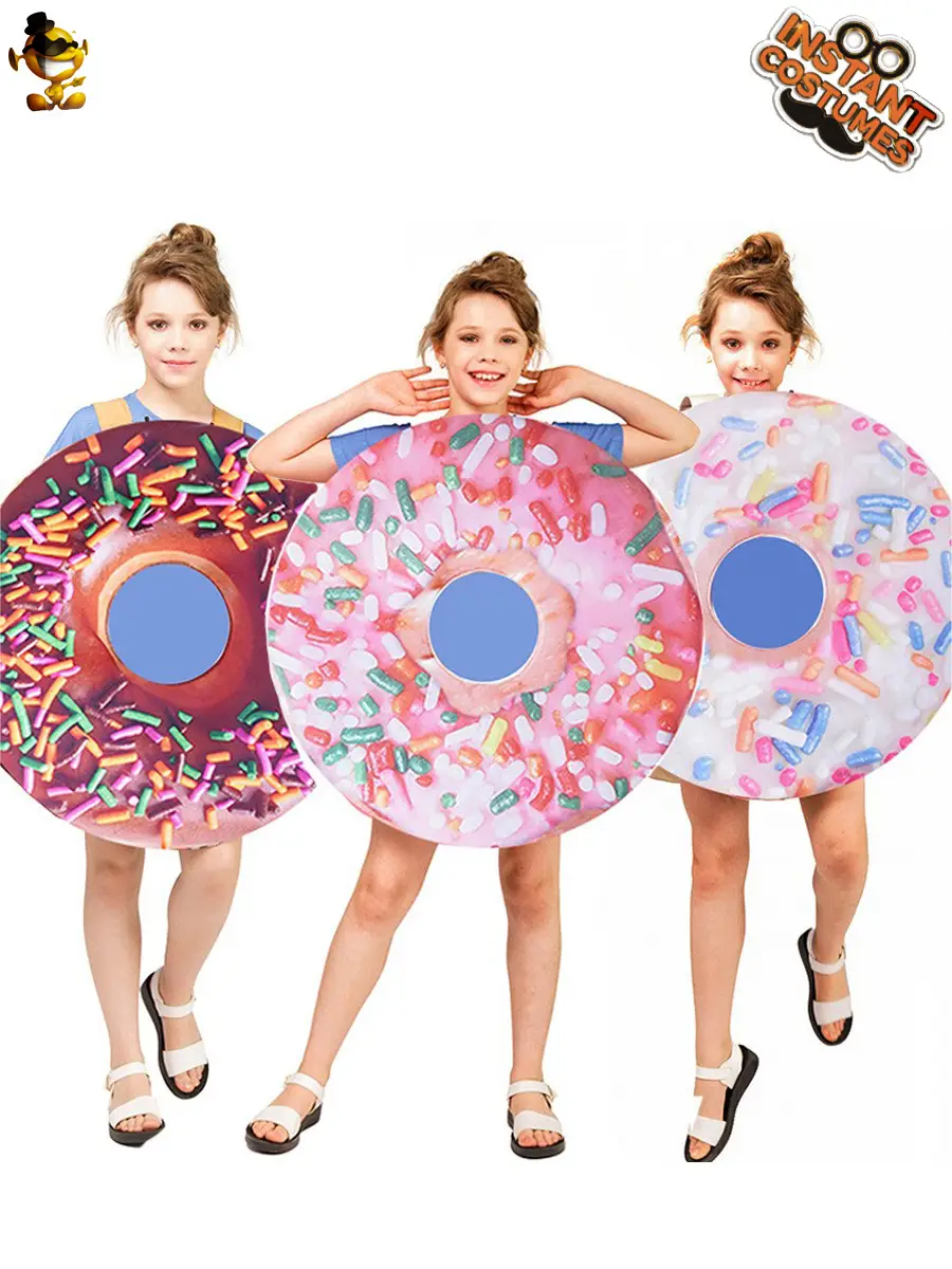 Halloween Donut Costume for Kids Women Funny Role Play