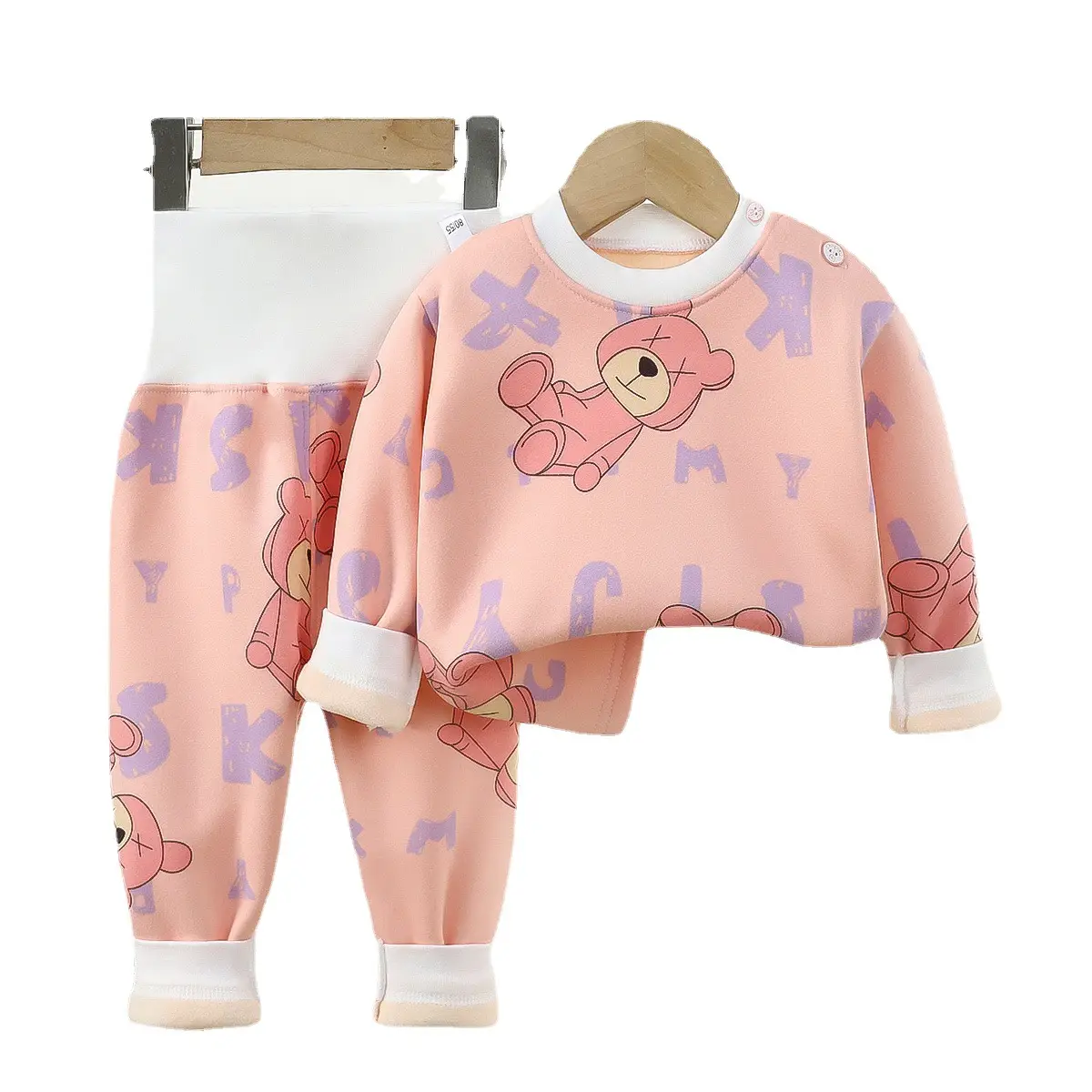 Yellow Fleece Baby Pajama Set with Dinosaur Print - Image 12