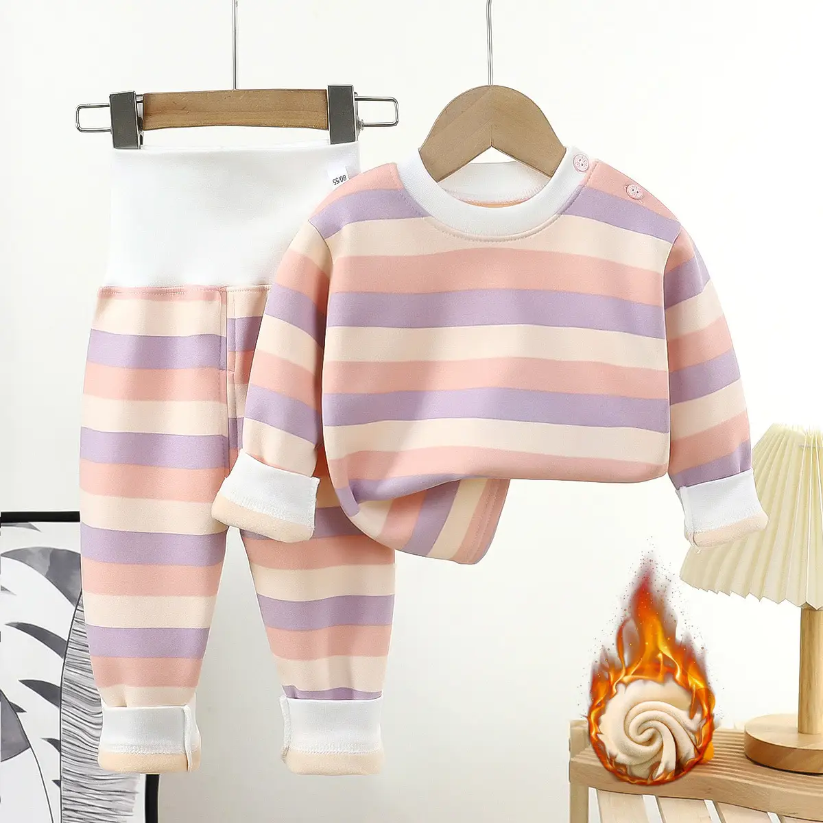 Yellow Fleece Baby Pajama Set with Dinosaur Print - Image 9