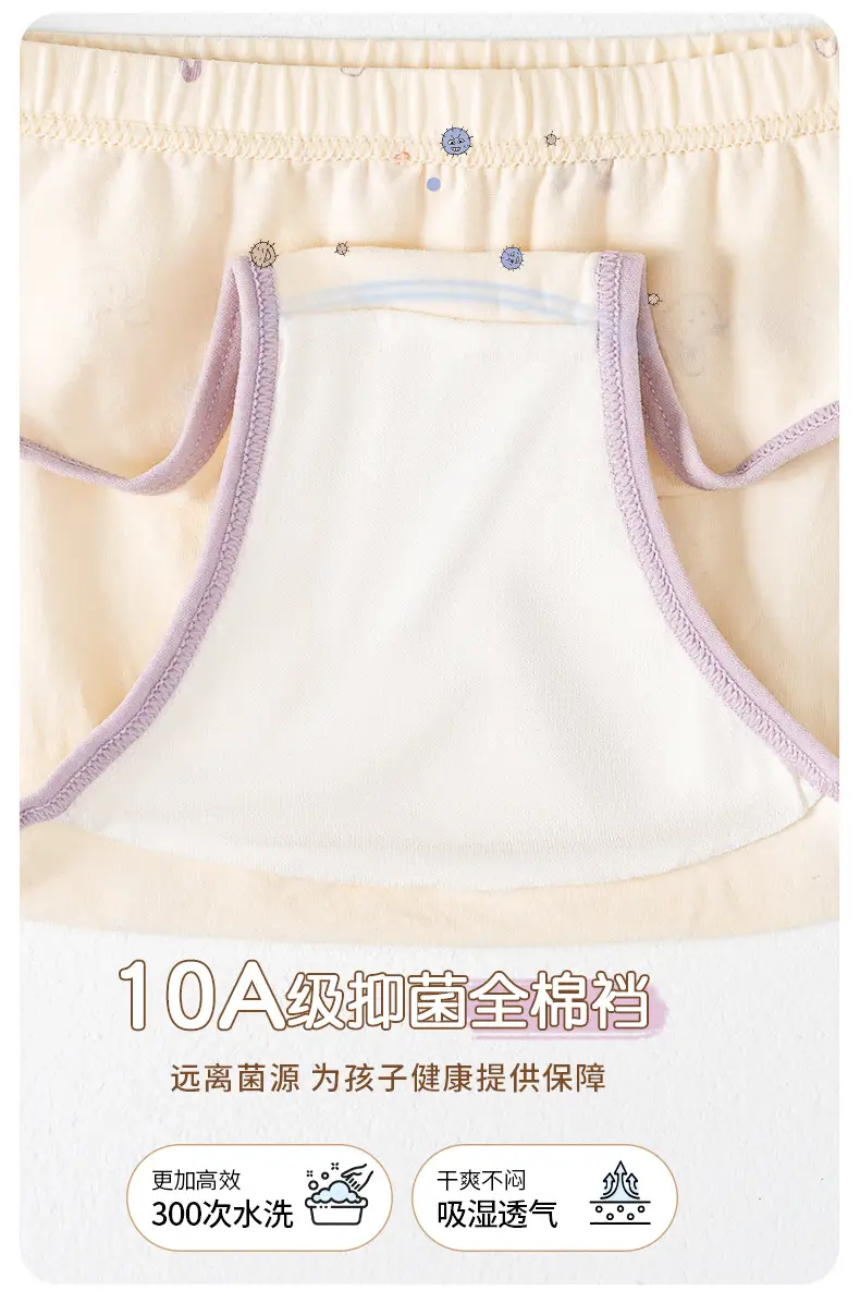 Girls Cotton Underwear Set Medium Large Antibacterial — feature 7