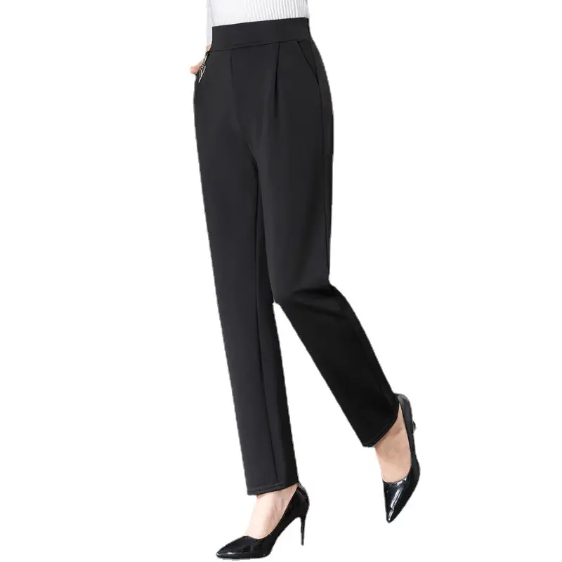Women's Fleece Slim Fit Carrot Pants Black - Image 5