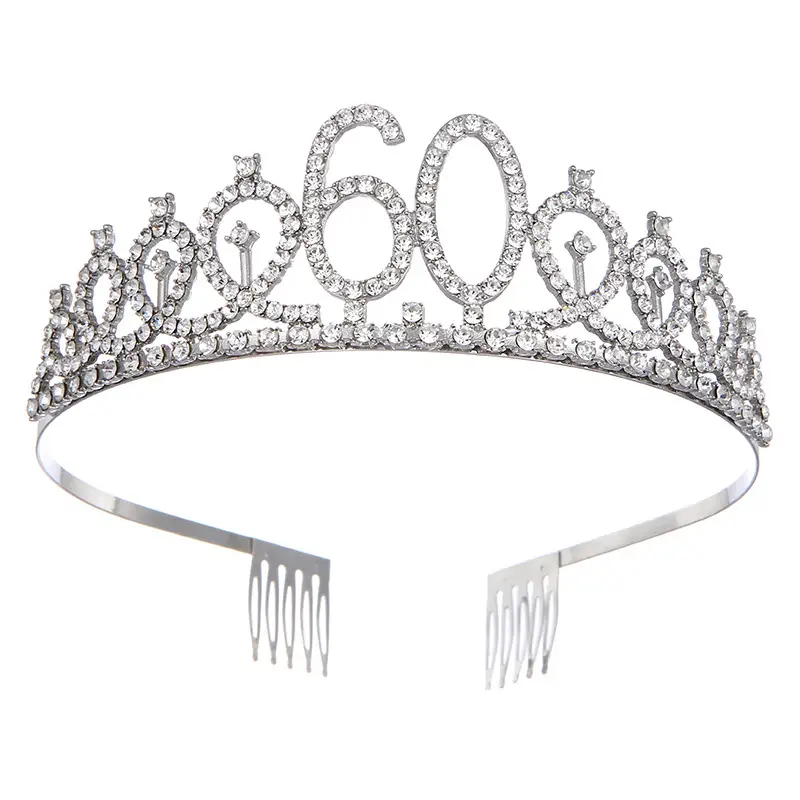 Digital Crown Hair Band with Diamond Headwear for Birthday Party - Image 2