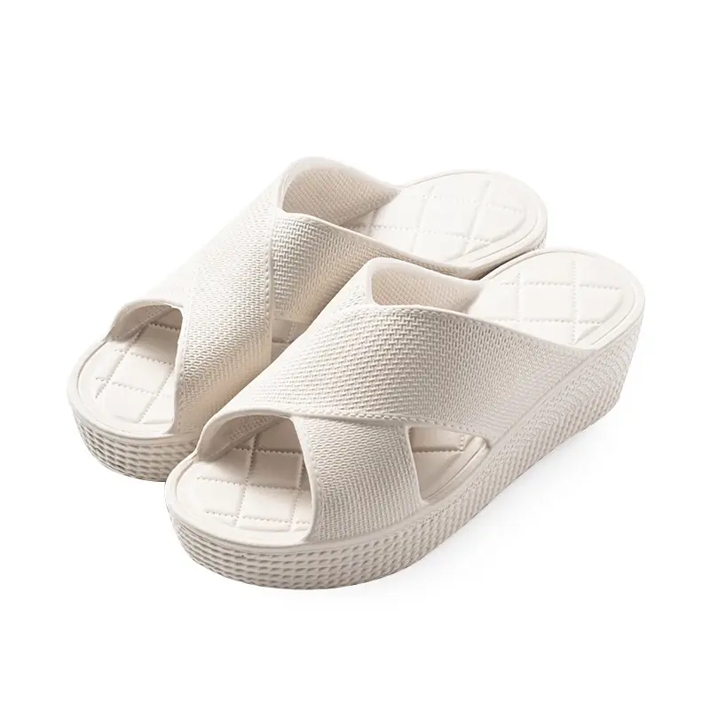Women White Wedge Sandals Round Toe Summer - Image 3