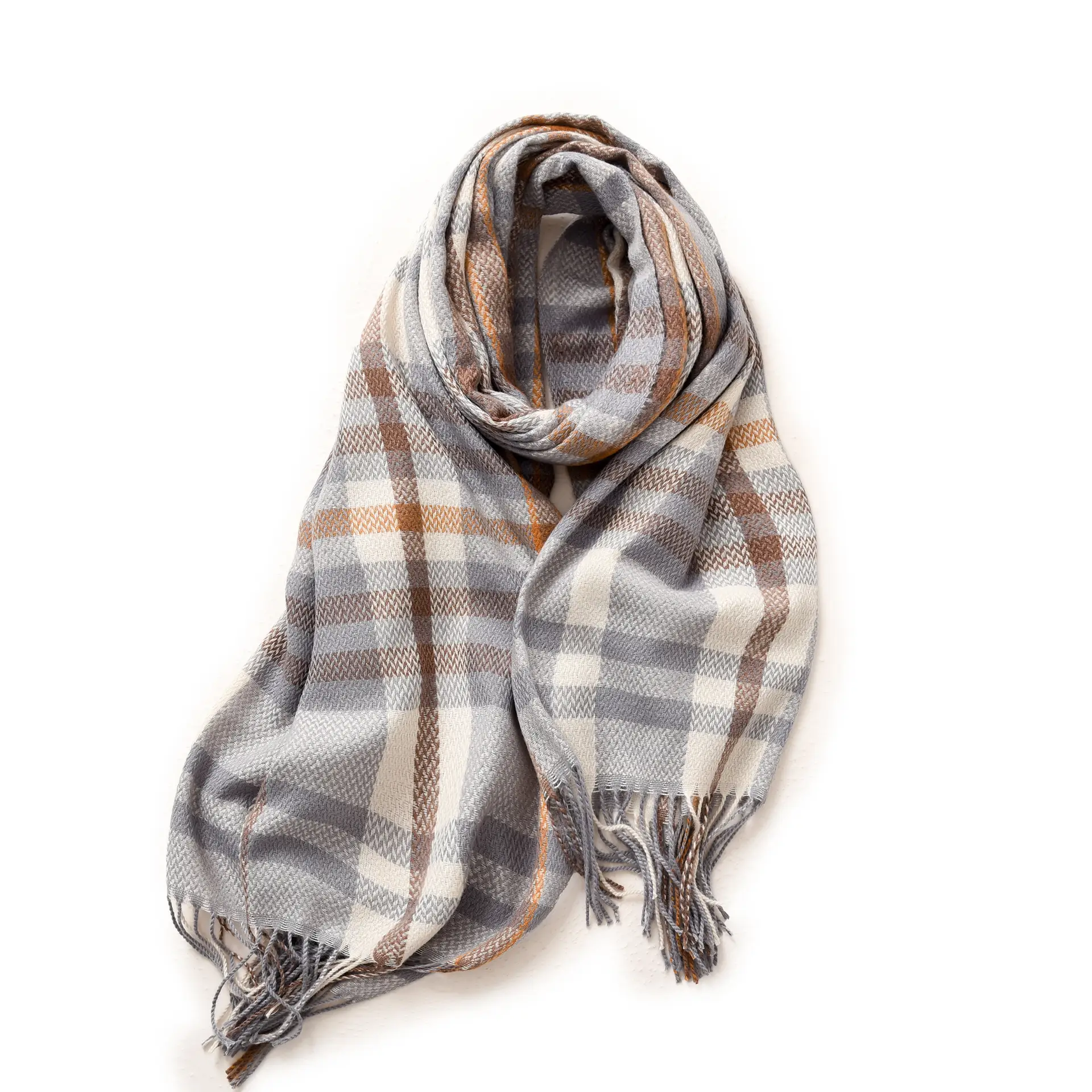 2025 Mid-Length Plaid Cashmere Scarf Women - Image 4