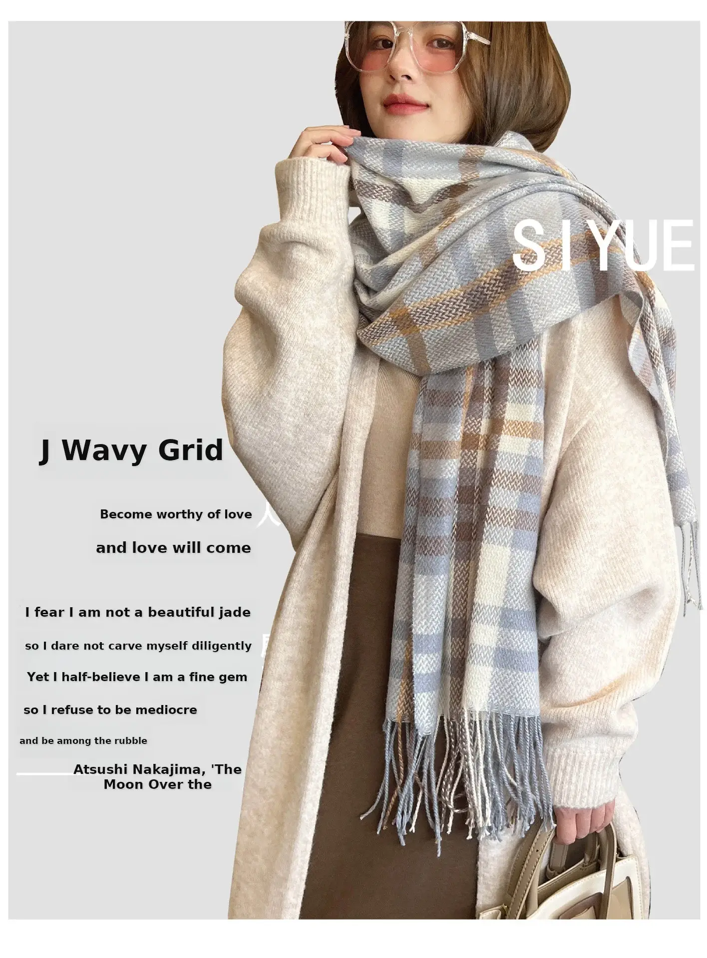 2025 Mid-Length Plaid Cashmere Scarf Women — feature 3