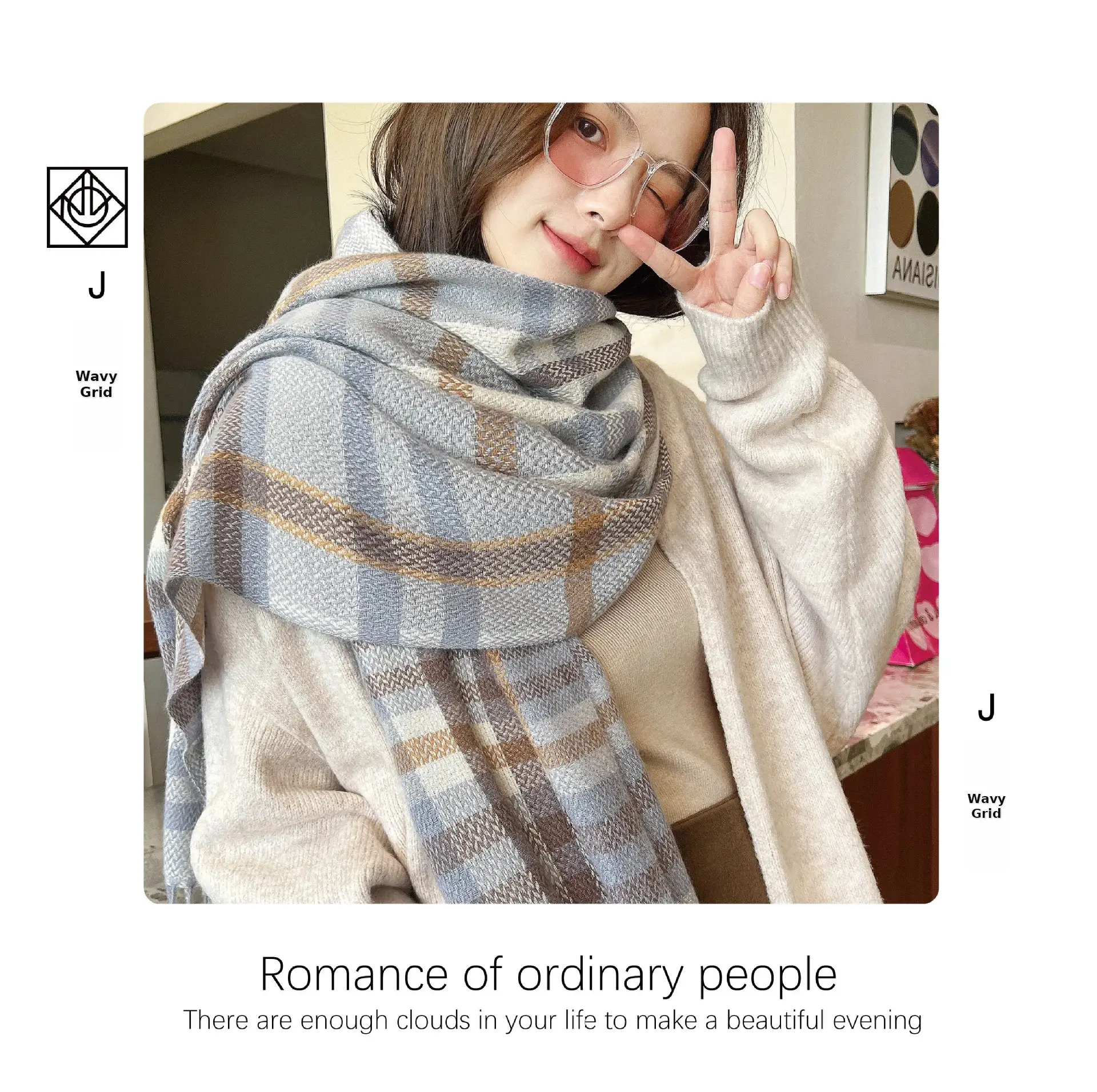 2025 Mid-Length Plaid Cashmere Scarf Women — feature 4