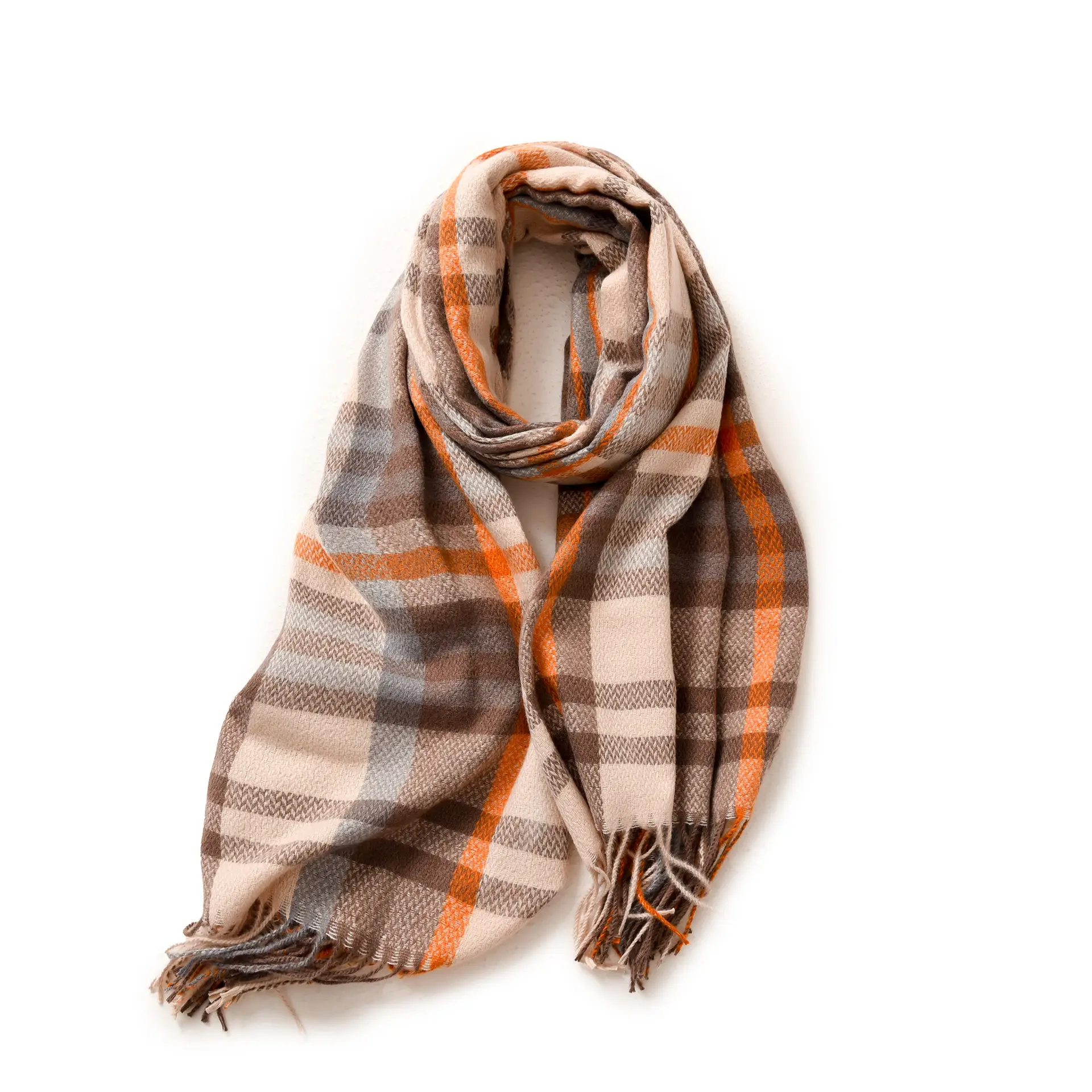 2025 Mid-Length Plaid Cashmere Scarf Women - Image 5