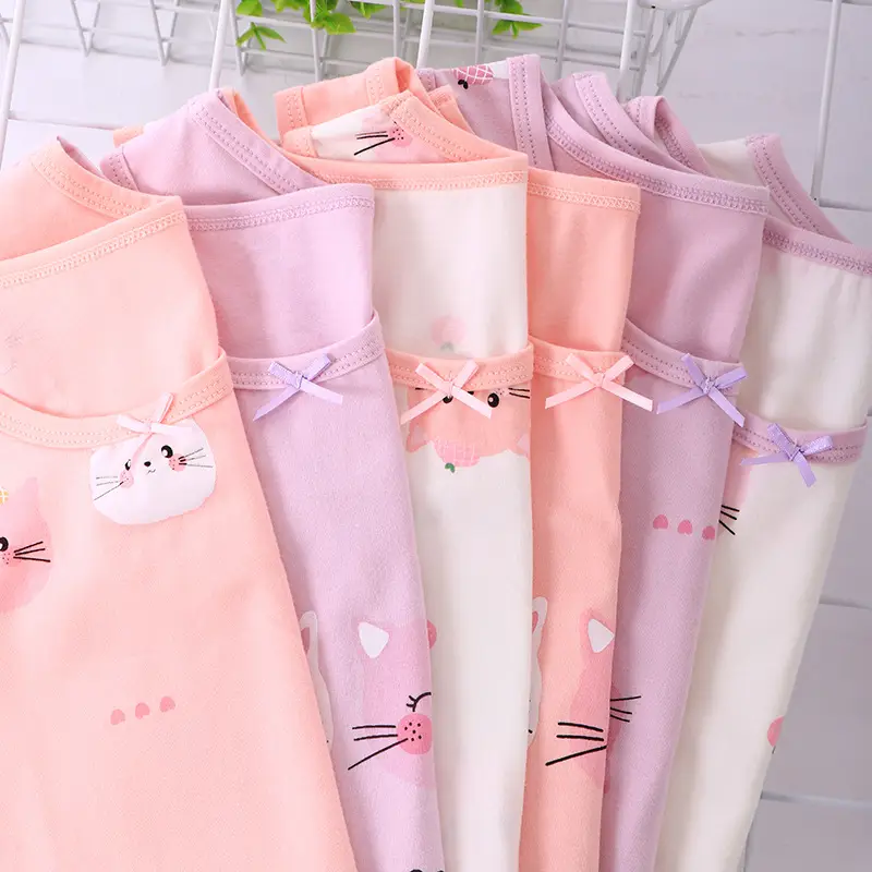 Girls Summer Sleeveless Vest Set Pink Cotton