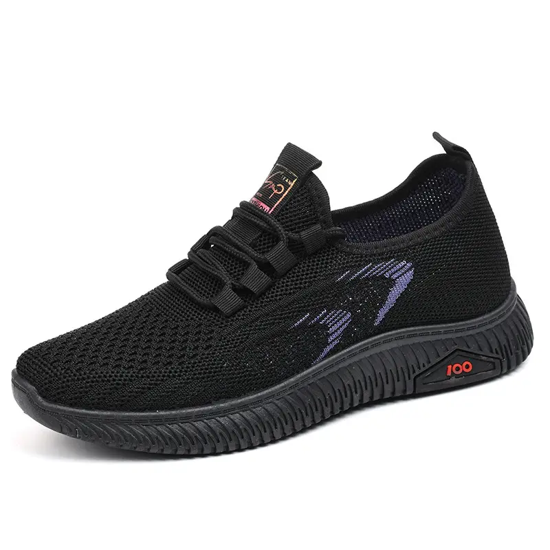 Old Beijing Cloth Shoes Women's Spring and Autumn Mother Shoes Flat Shoes Non-slip Soft Black Casual Sneakers Work Shoes for Women
