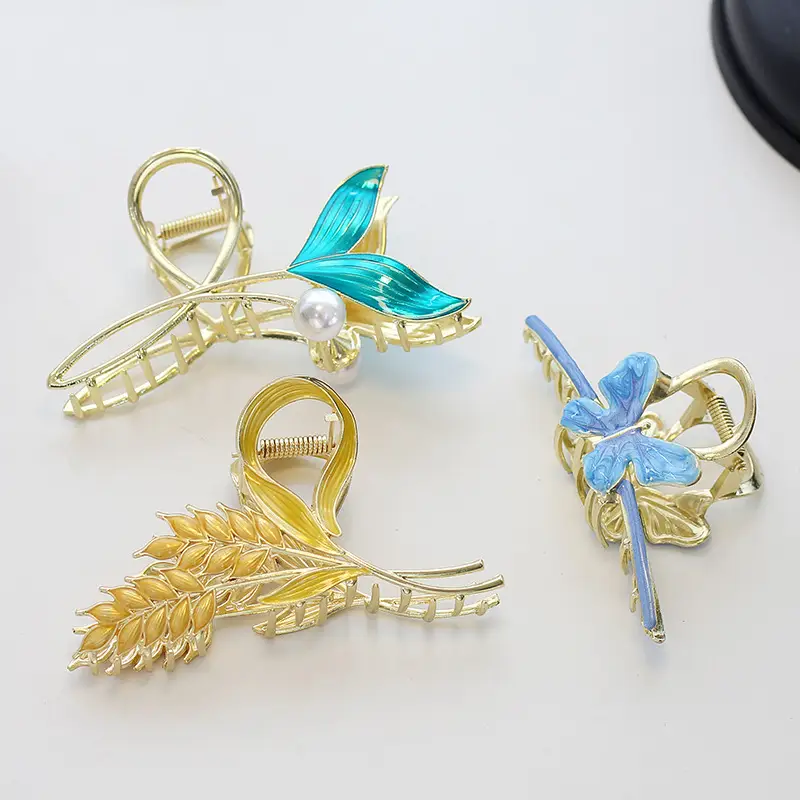 Alloy Tulip Hair Clips Large Volume Women's Back Head Floral - Image 15