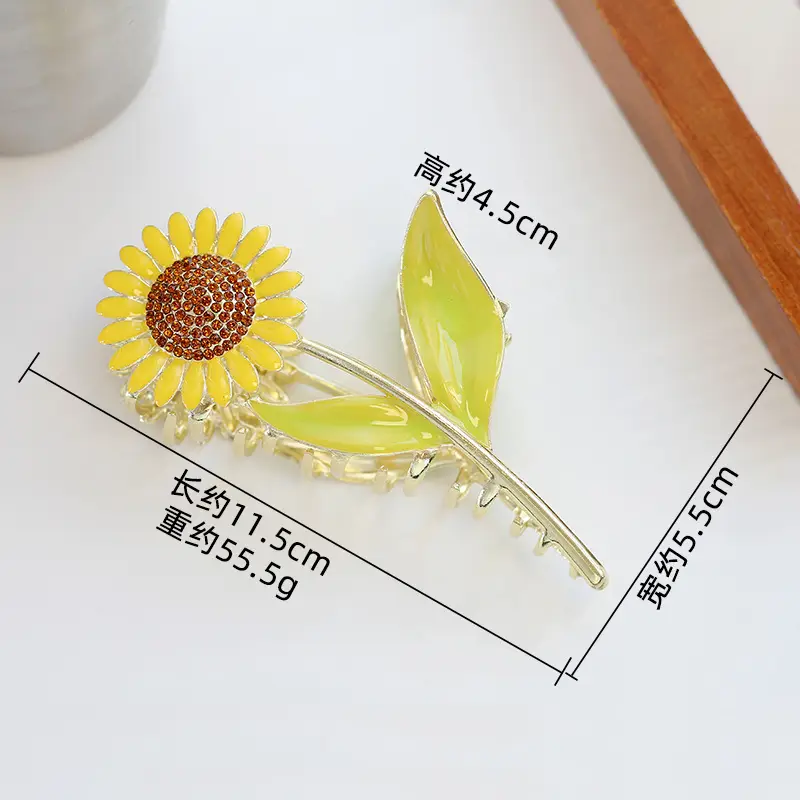 Alloy Tulip Hair Clips Large Volume Women's Back Head Floral - Image 3