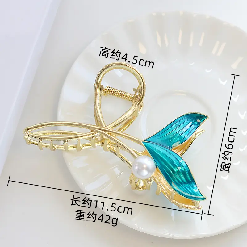Alloy Tulip Hair Clips Large Volume Women's Back Head Floral - Image 4