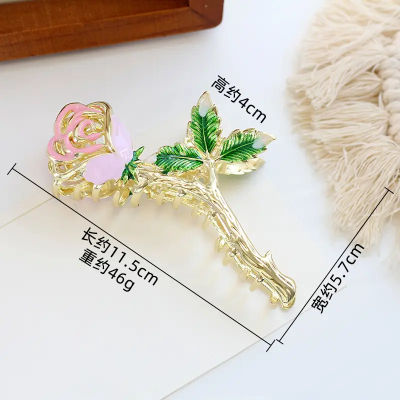 Alloy Tulip Hair Clips Large Volume Women's Back Head Floral - Image 5