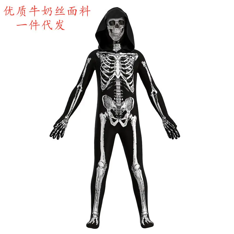 Children's Halloween Skeleton Bodysuit Black - Image 6