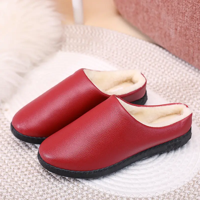 Winter New Old Beijing Cloth Shoes Women's Cotton Shoes Home Daily Cotton Slippers Waterproof Leather Slip-on Comfortable Soft Sole - Image 4