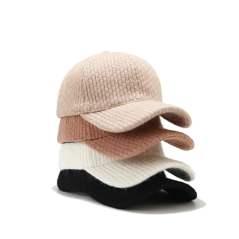Gray Knitted Baseball Cap for Men Winter Warm - Image 8