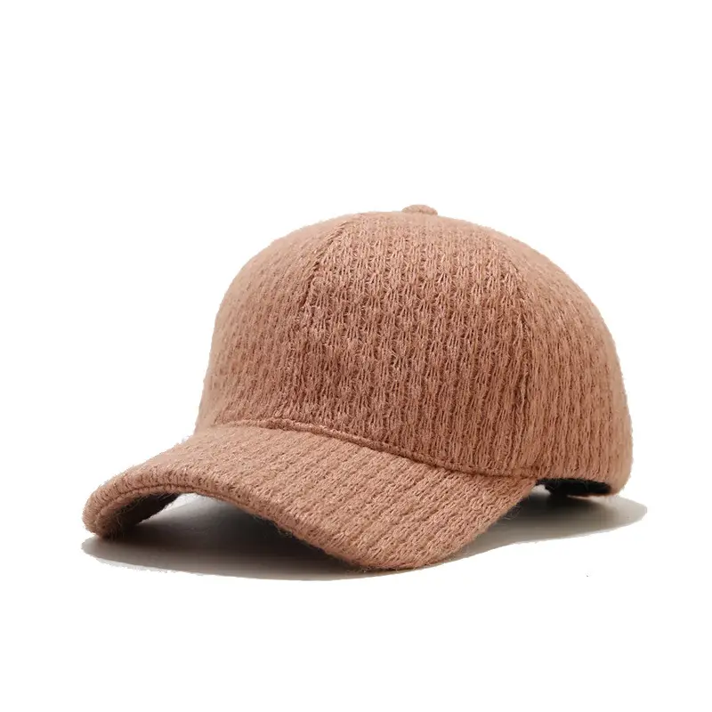 Gray Knitted Baseball Cap for Men Winter Warm - Image 6