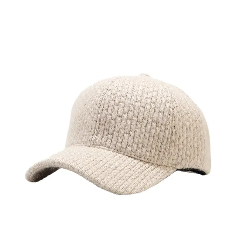 Gray Knitted Baseball Cap for Men Winter Warm - Image 11