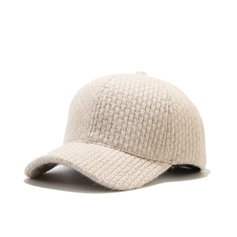 Gray Knitted Baseball Cap for Men Winter Warm - Image 7