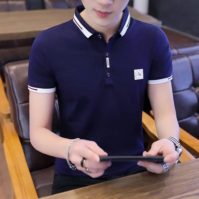 Men's White Polo T-Shirt with Brand Logo