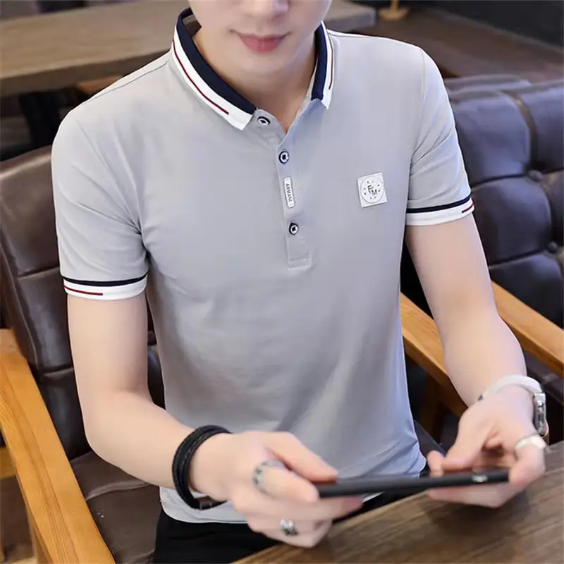 Men's White Polo T-Shirt with Brand Logo
