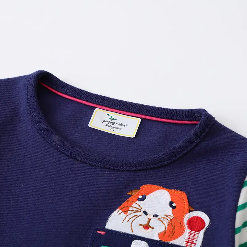Girls Cartoon Long Sleeve Knitted Cotton Dress Navy Blue 2025 - Image 4