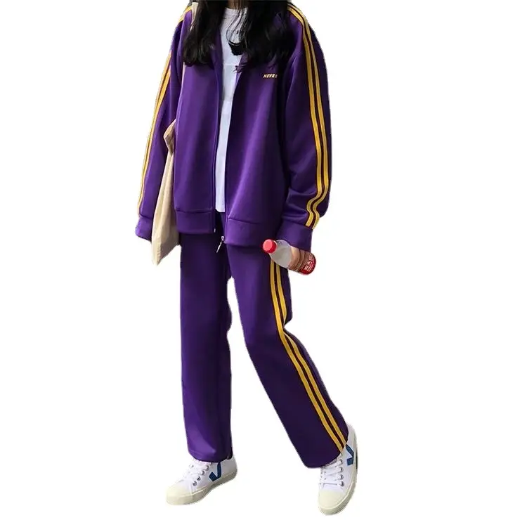 Women Korean Style Green Track Pants Set 2025 - Image 5