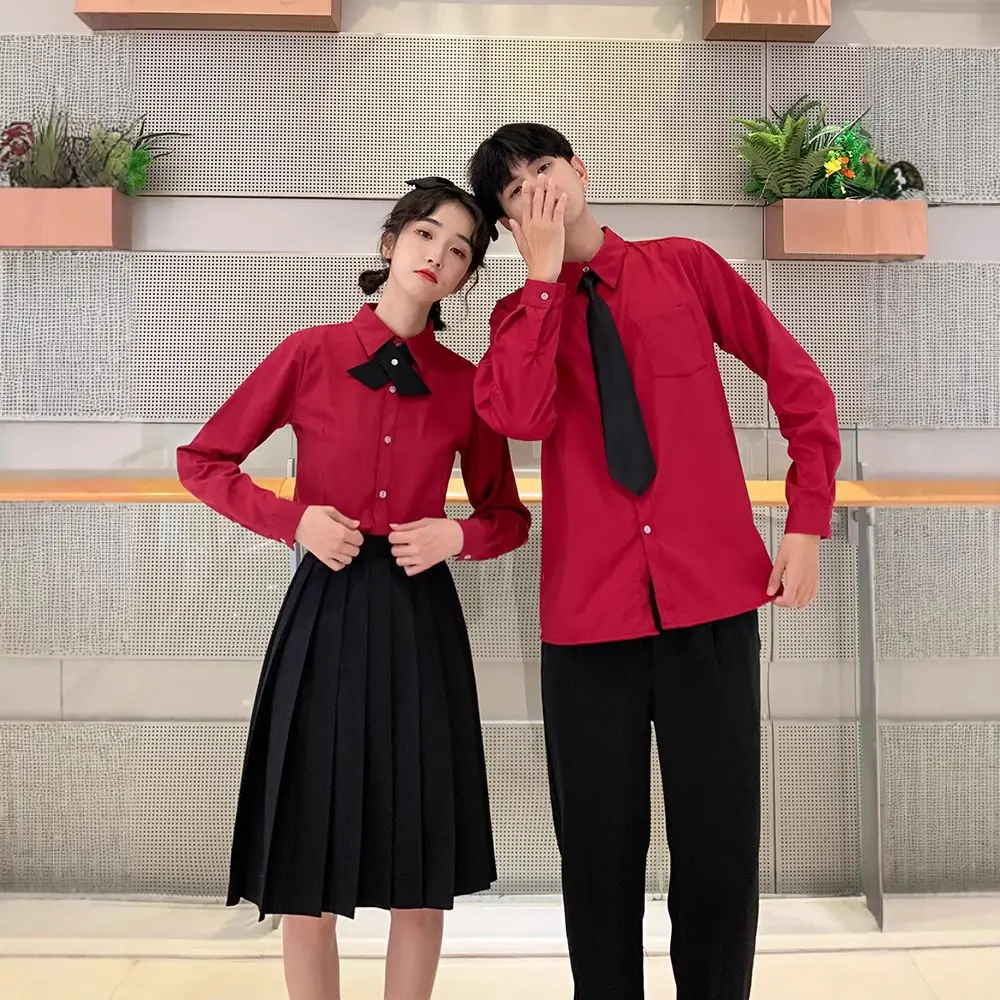 Red Bow Neck School Uniform Set for Girls - Image 22