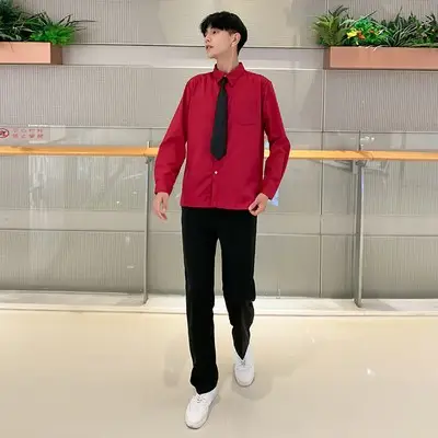 Red Bow Neck School Uniform Set for Girls - Image 12