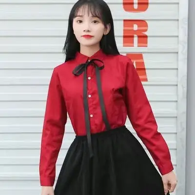 Red Bow Neck School Uniform Set for Girls - Image 14