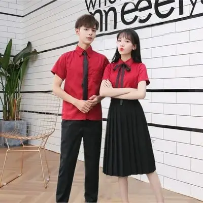 Red Bow Neck School Uniform Set for Girls - Image 2