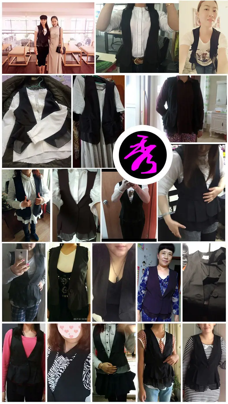 Black Chiffon Vest Women Spring Autumn Slim Fit Waistcoat Style — feature 3