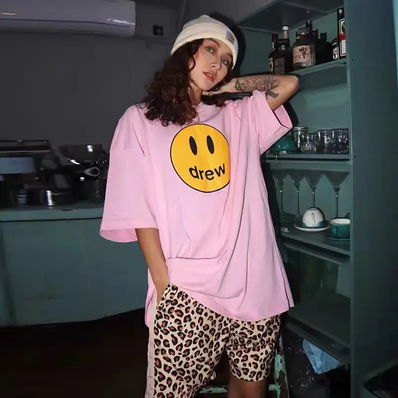 Purple Smiley Cotton T-Shirt for Men — feature 5