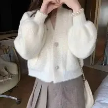 Women's V-Neck Knit Cardigan Autumn Winter 2025 — feature 3