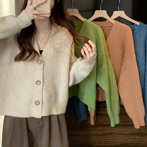 Women's V-Neck Knit Cardigan Autumn Winter 2025 — feature 35