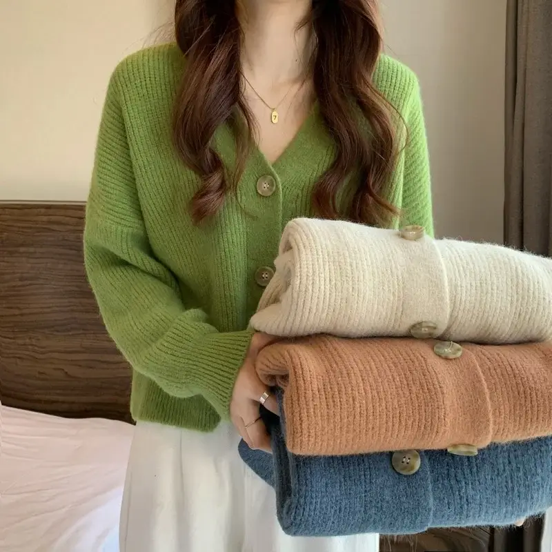 Women's V-Neck Knit Cardigan Autumn Winter 2025 — feature 36