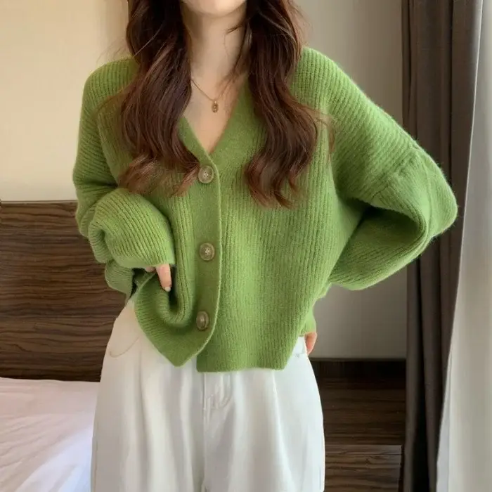 Women's V-Neck Knit Cardigan Autumn Winter 2025 — feature 43