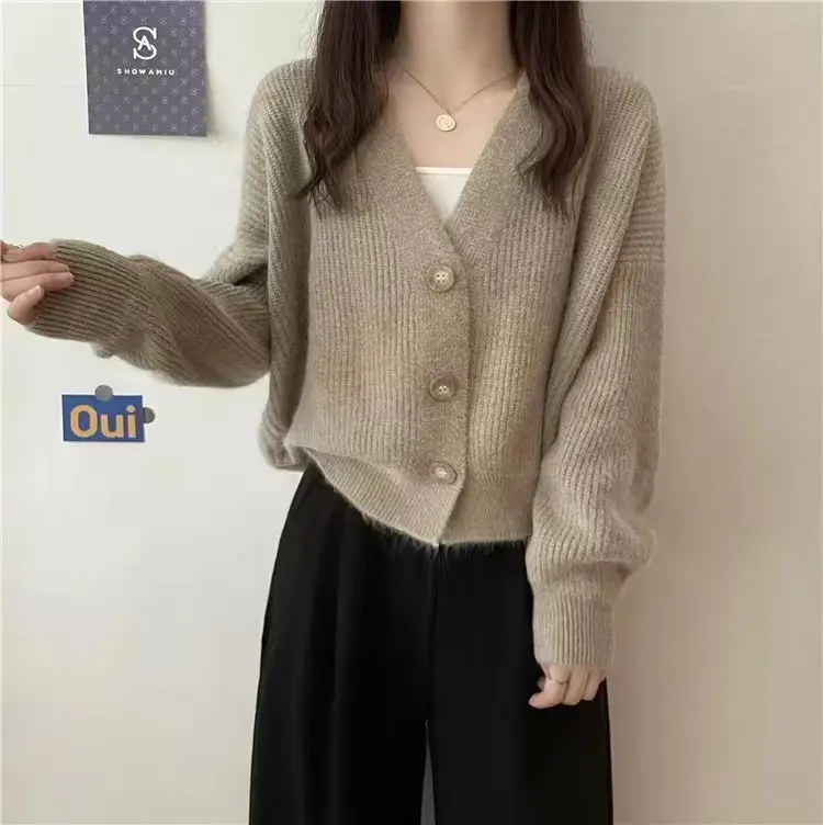 Women's V-Neck Knit Cardigan Autumn Winter 2025 - Image 6