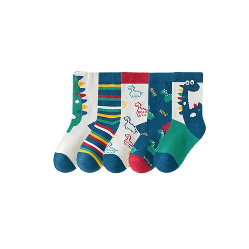 Autumn Winter Kids Mid-Calf Socks Cotton Blue - Image 19