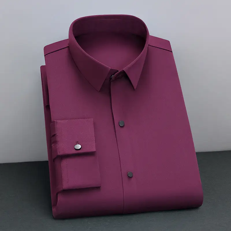 Men's Grey Slim Fit Long Sleeve Shirt - Image 6