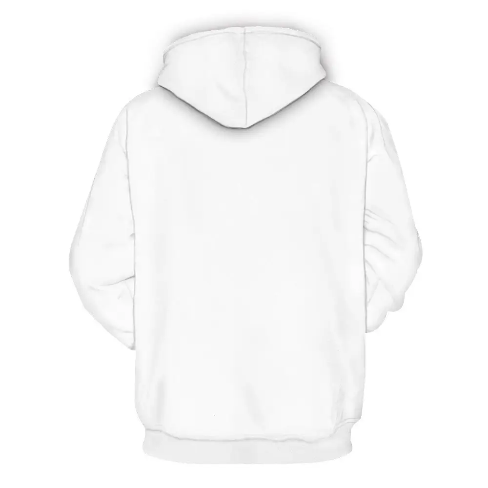 3D Digital Printed Hooded Sweatshirt White Customizable