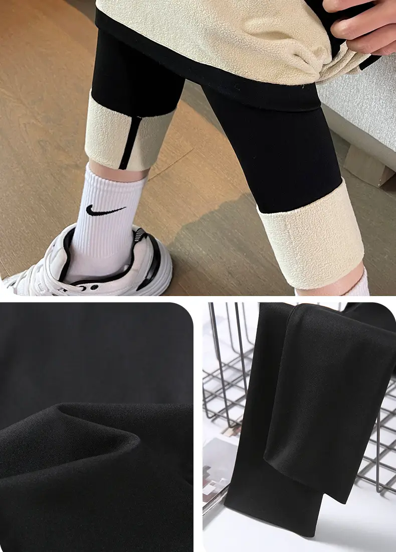 Women's Velvet High Waist Sports Leggings Brown — feature 29