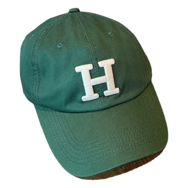 Women Oversized Black H Cap Korean Style